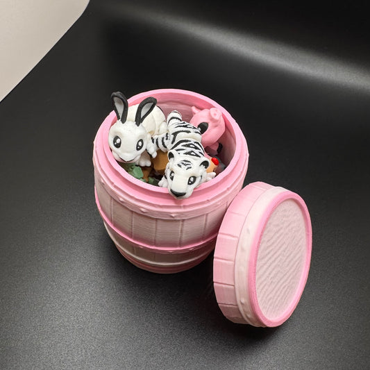 Barrel Mini Animal Storage Container Toy
